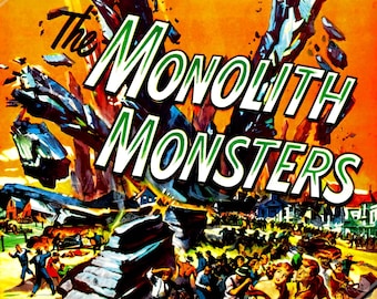 Póster de Monstruos Monolíticos, póster de película de terror vintage de 1957, envío nacional (Reino Unido, UE, EE. UU.)