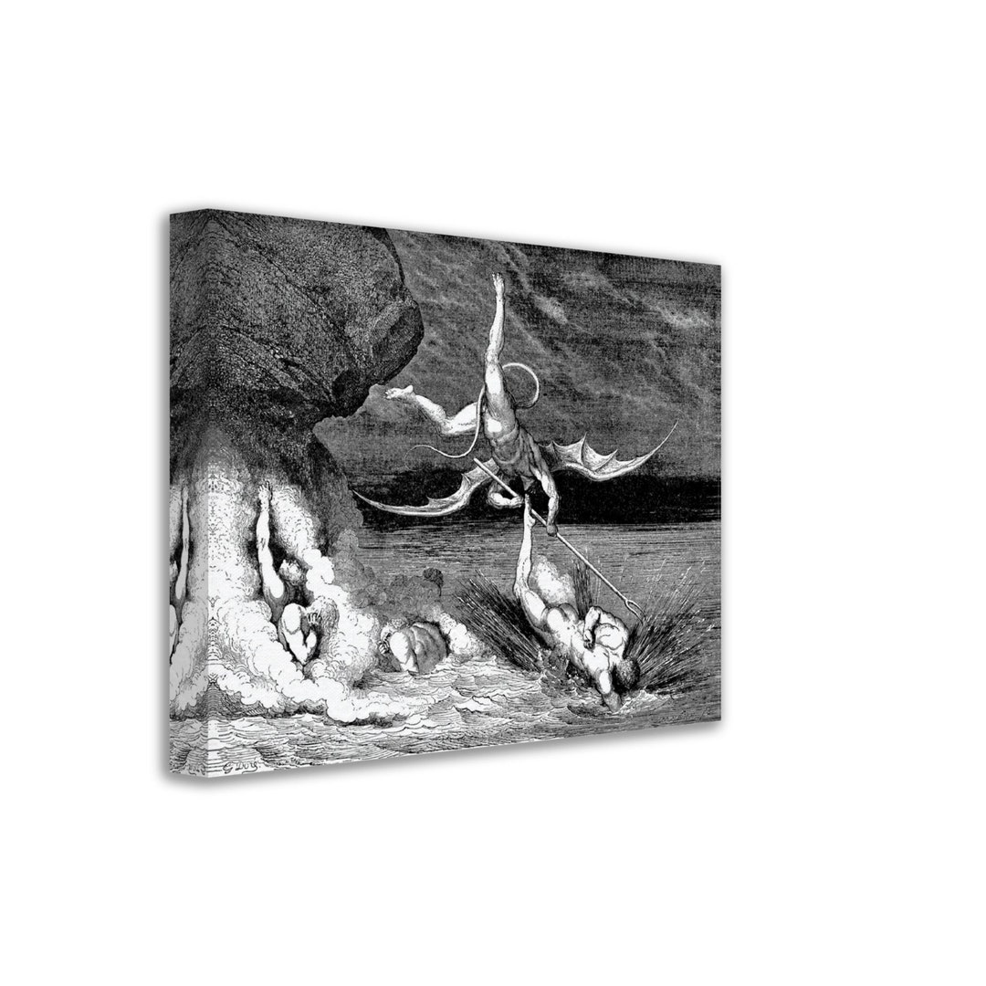 Divine Comedy Canvas Gustave Dore Illustration Dämon, der versucht ...