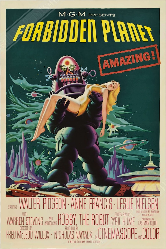 1956年の映画『禁断の惑星』ポスター：SFの古典 - Etsy 日本