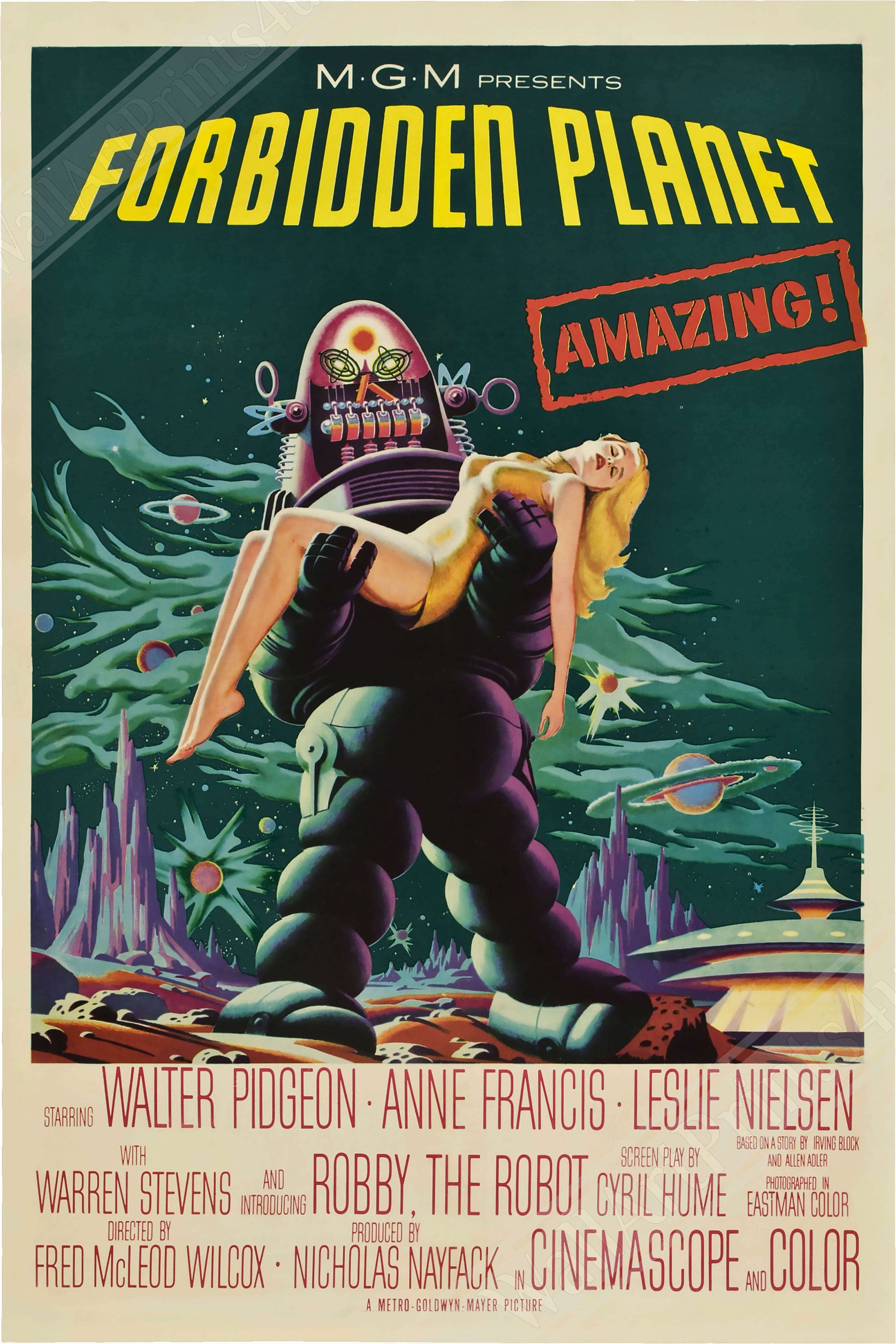 1956年の映画『禁断の惑星』ポスター：SFの古典 - Etsy 日本