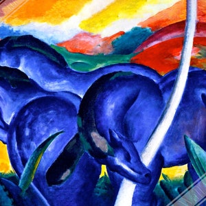 Franz Marc Blue Horse Poster Print Blue Horse Ii 1911 UK, EU USA Domestic Shipping