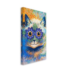 Louis Wain Canvas - Flower Power Cat - Louis Wain Cat Canvas Print UK, EU USA Domestic Shipping