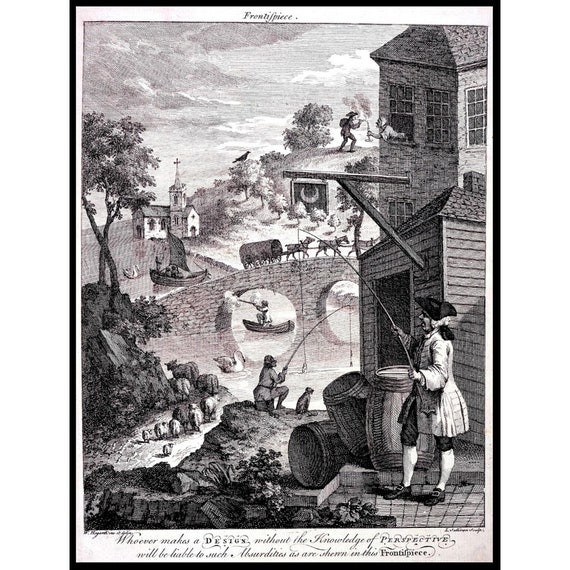 ウィリアム・ホガース「偽遠近法の風刺」版画 - Etsy 日本