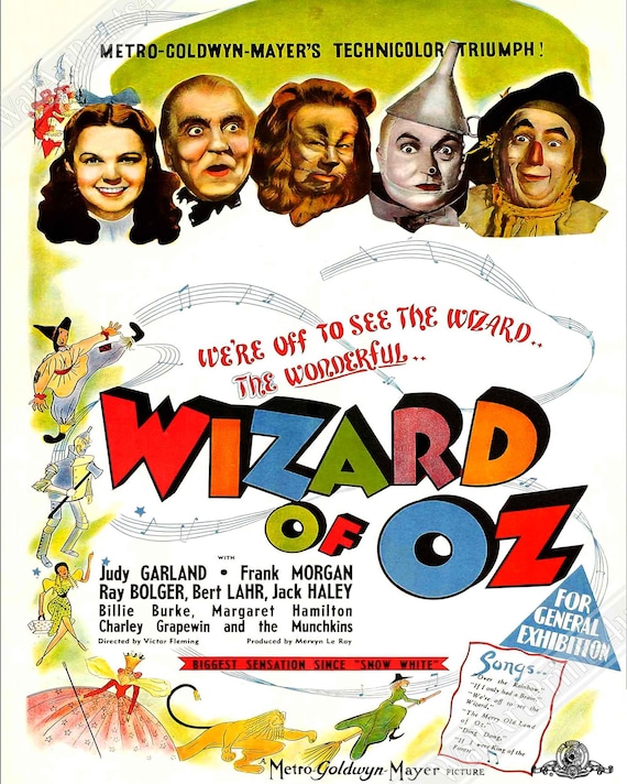 JUDY US版オリジナルポスター Wizard of Oz Vintage Movie Poster: Judy Garland, 1939 Film Art - Etsy
