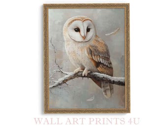 Barn Owl Art Print: Impressionist Home Decor (Digital Download)