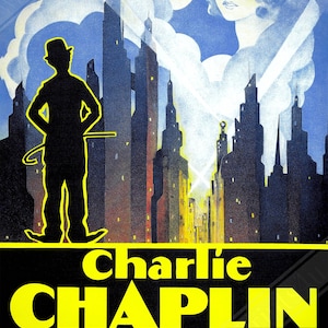 City Lights Poster, Vintage Movie Poster 1931 Poster Film Art - Charlie Chaplin UK, EU USA Domestic Shipping