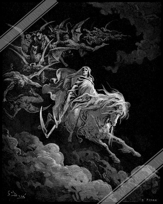 Gustave Dore Poster Death on A Pale Horse Print From La | Etsy