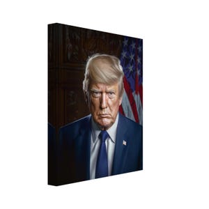 Donald Trump Canvas Print Cinematic Presidential Portrait Version 02 47th President Patriotic USA Art Gift