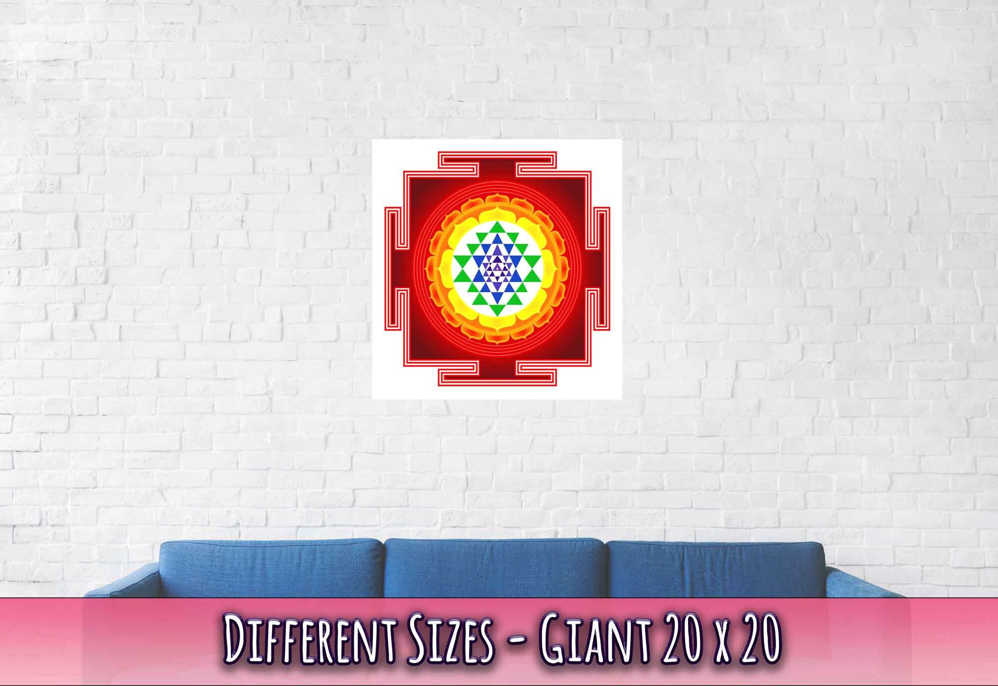 シュリ • チャクラ ヤントラ　額縁付　　ポスター　大　ラマナ• マハルシ シュリ • チャクラ ヤントラ 額縁付 ポスター 大 【公式通販】