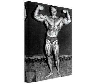 Arnold Schwarzenegger Canvas Print: 1974 Mr Olympia Double Biceps Pose