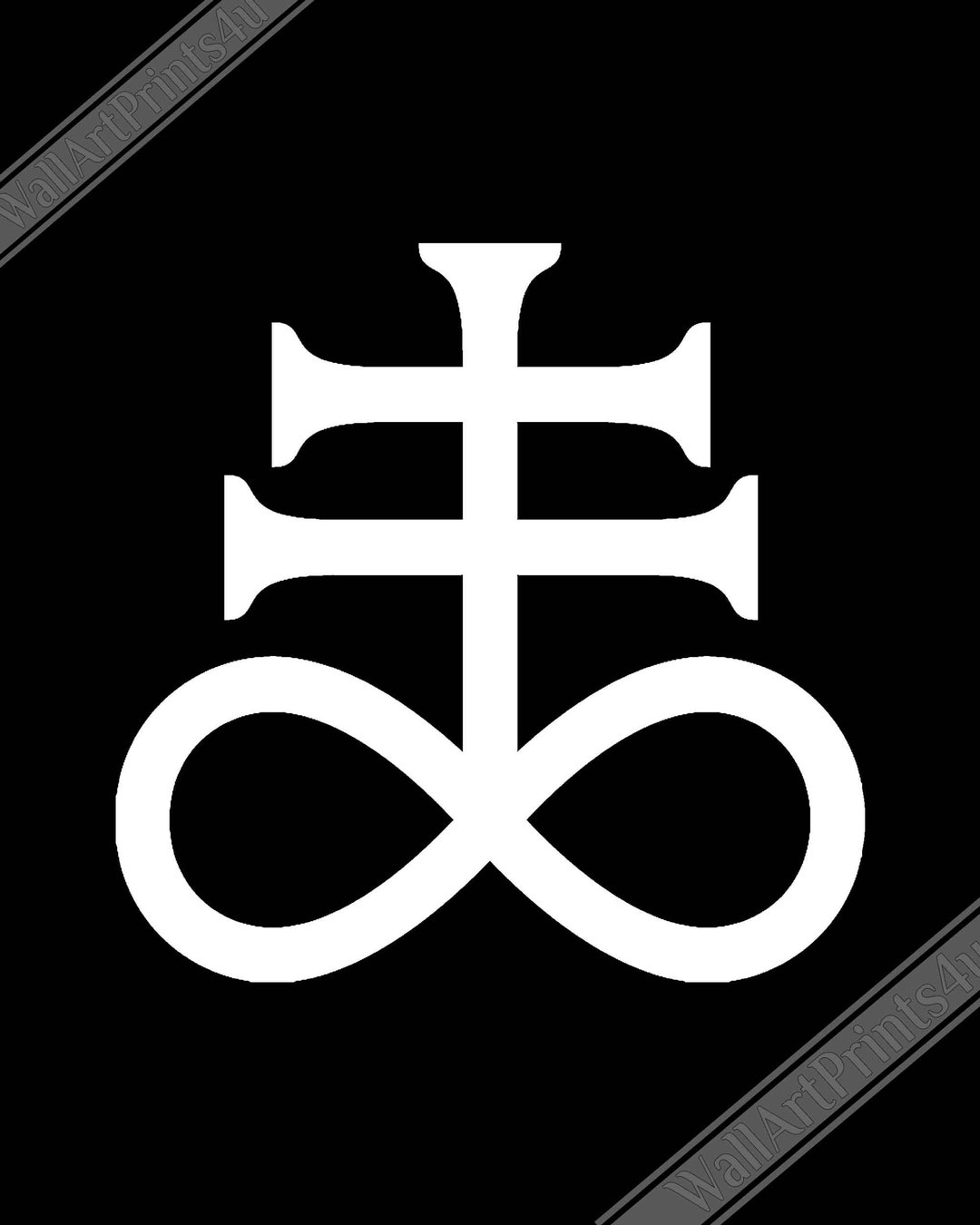 Leviathan Cross Poster White Black - Satan's Cross Poster - Leviathan ...