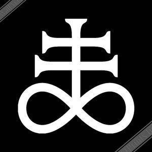 Leviathan Cross Poster White Black - Satan&#39;S Cross Poster - Leviathan Cross Print White On Black UK, EU USA Domestic Shipping