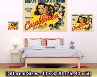 カサブランカの映画ポスター：ハンフリー・ボガート＆イングリッド