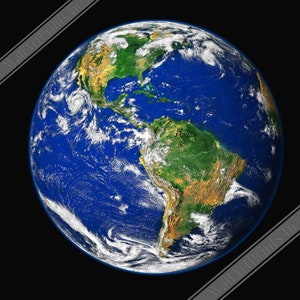 Planet Earth Poster: Hurricane View of Americas, NASA Print