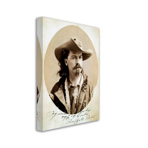 Buffalo Bill Canvas Print: Signed Vintage Western Portrait