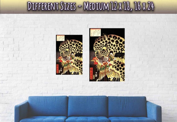 Utagawa Hirokage Leopard Print: Vintage Japanese Art Poster - Etsy