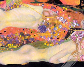 Gustav Klimt Water Serpents II Poster - Art Nouveau Print