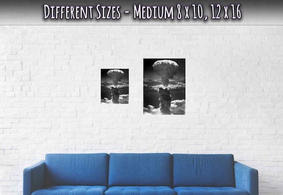 Impression sur Verre 100x70cm Tableaux Guerre bombe nucléaire champignon