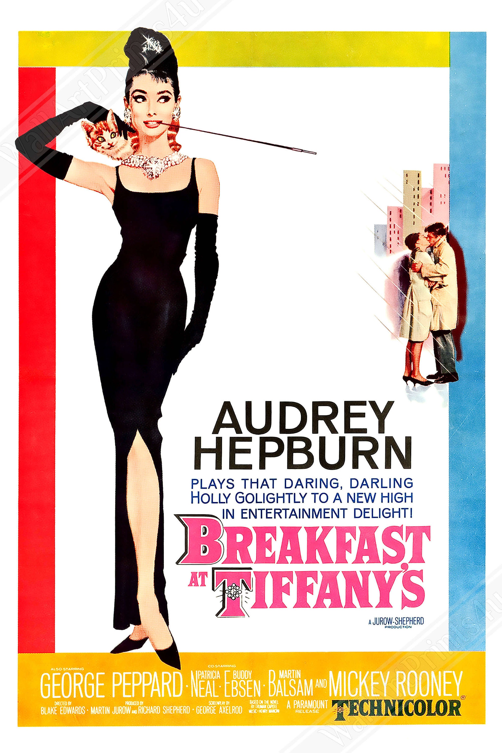 洋画映画ポスター ティファニーで朝食を ティファニーで朝食を 映画ポスター：オードリー・ヘプバーン、1961年