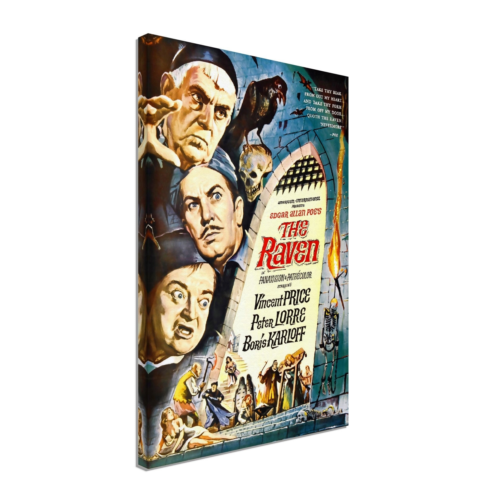 The Raven 1963 Movie Poster Canvas, Vincent Price, Peter Lorre - Etsy