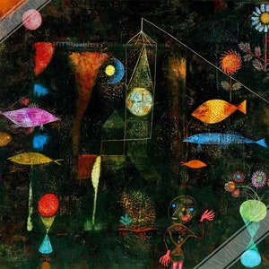 Fish Magic Poster, Paul Klee Prints Abstract Fish Magic Art UK, EU USA Domestic Shipping