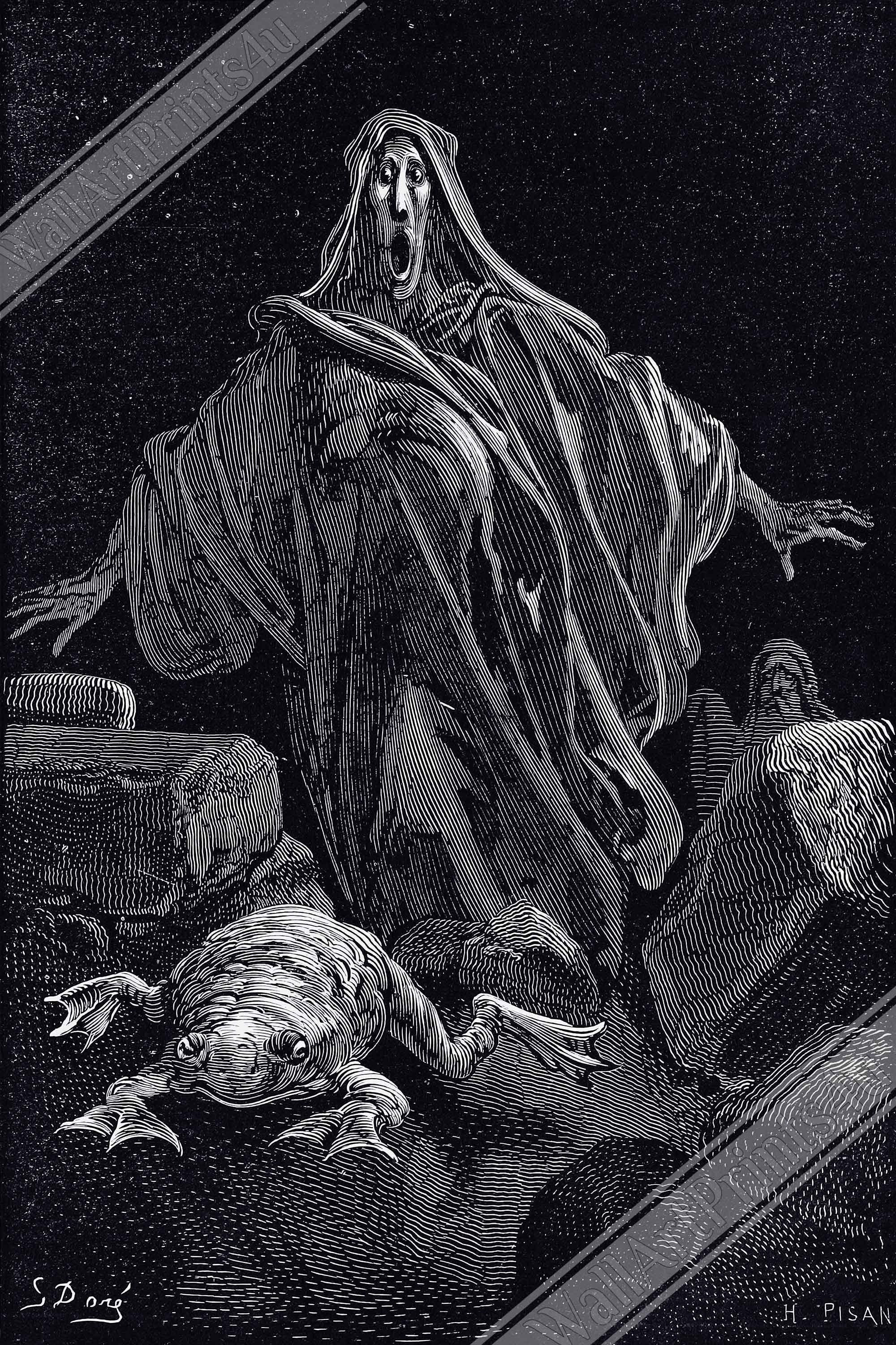 Gustave Dore Art Poster: the Shriek of Timidity Print - Etsy