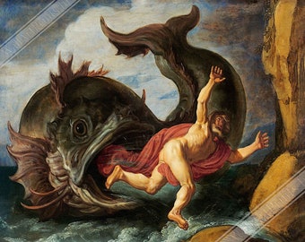 Jonah and the Whale Poster: Pieter Lastman Biblical Art Print
