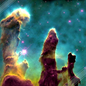 Pillars Of Creation Poster, Famous Nasa Photo Print From 1995, Eagle Nebula UK, EU USA Domestic Shipping