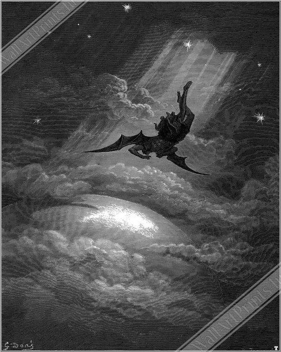 ギュスターヴ・ドレ作「ルシファー失楽園」イラストポスター - Etsy 日本