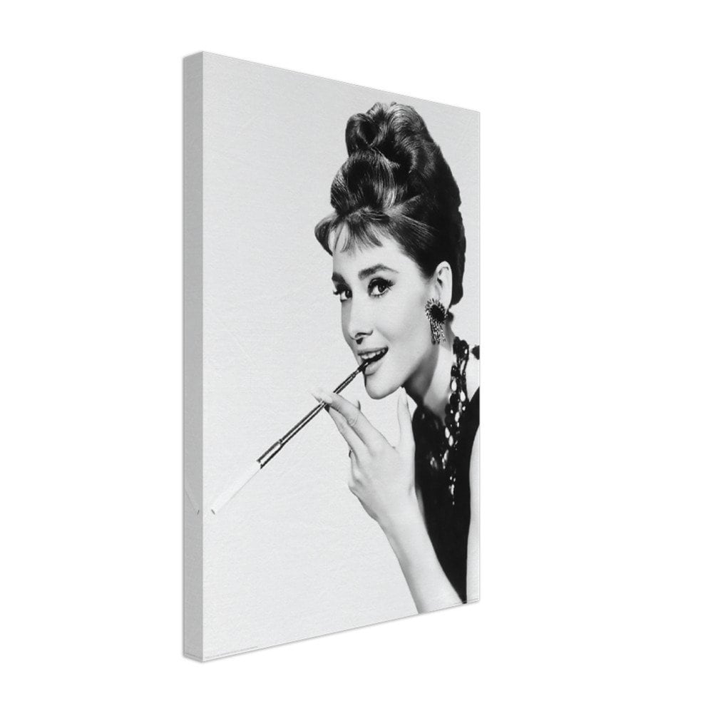 audrey hepburn smoking a cigarette Photo, Iconic Canvas Print Anne's first cigarette 🚬 |