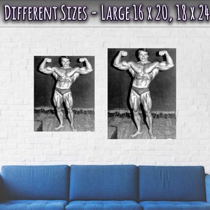 Arnold Schwarzenegger Poster, Double Biceps Famous Pose, Vintage Photo Portrait Arnold Schwarzenegger Print UK, EU USA Domestic Shipping image 3