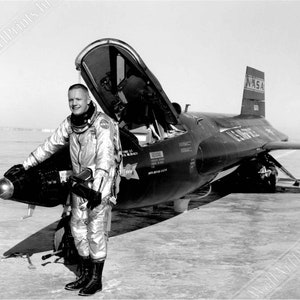 Neil Armstrong Poster, X15 Pilot Research Rocket Powered Flight Neil Armstrong Pilot Print UK, EU USA Domestic Shipping