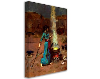 Witch Drawing Magic Circle Canvas Print: Waterhouse Art