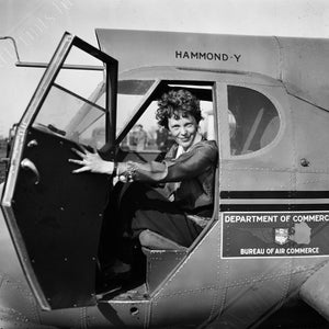 Amelia Earhart Poster, American Aviatrix Author, In A Plane, Vintage Photo - Iconic Amelia Earhart Print - Legend Of Aviation