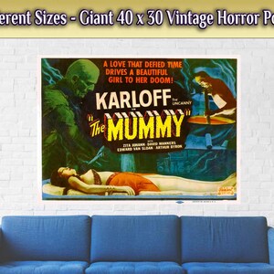 The Mummy 1932 Movie Poster: Boris Karloff, Vintage Horror Film Art - Etsy