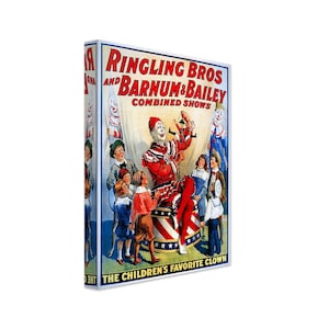 Vintage Circus Canvas, Clown Childrens Favorite, Ringling Bros. Barnum & Bailey