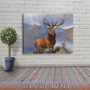 Stag Canvas Print, Monarch Of The Glen Stag Canvas Print, Red Deer Sir Edwin Landseer