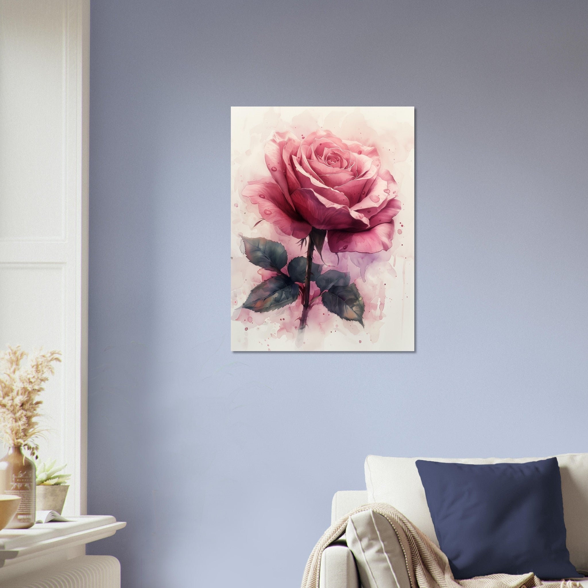 Watercolor Rose Poster Print: Vintage Floral Wall Art - Etsy