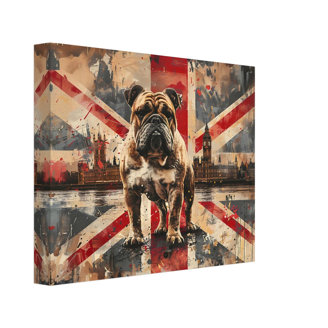 Bulldog Union Jack Canvas Print: British Flag Wall Art - Etsy