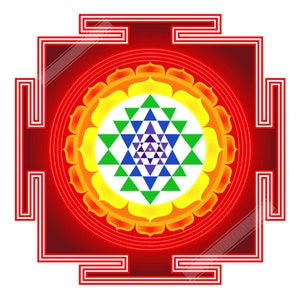 Sri Yantra Poster, Shri Yantra Mother Of All Yantras Sri Yantra Print Use For Sri Yantra Mantra Meditation UK, EU USA Domestic Shipping image 1