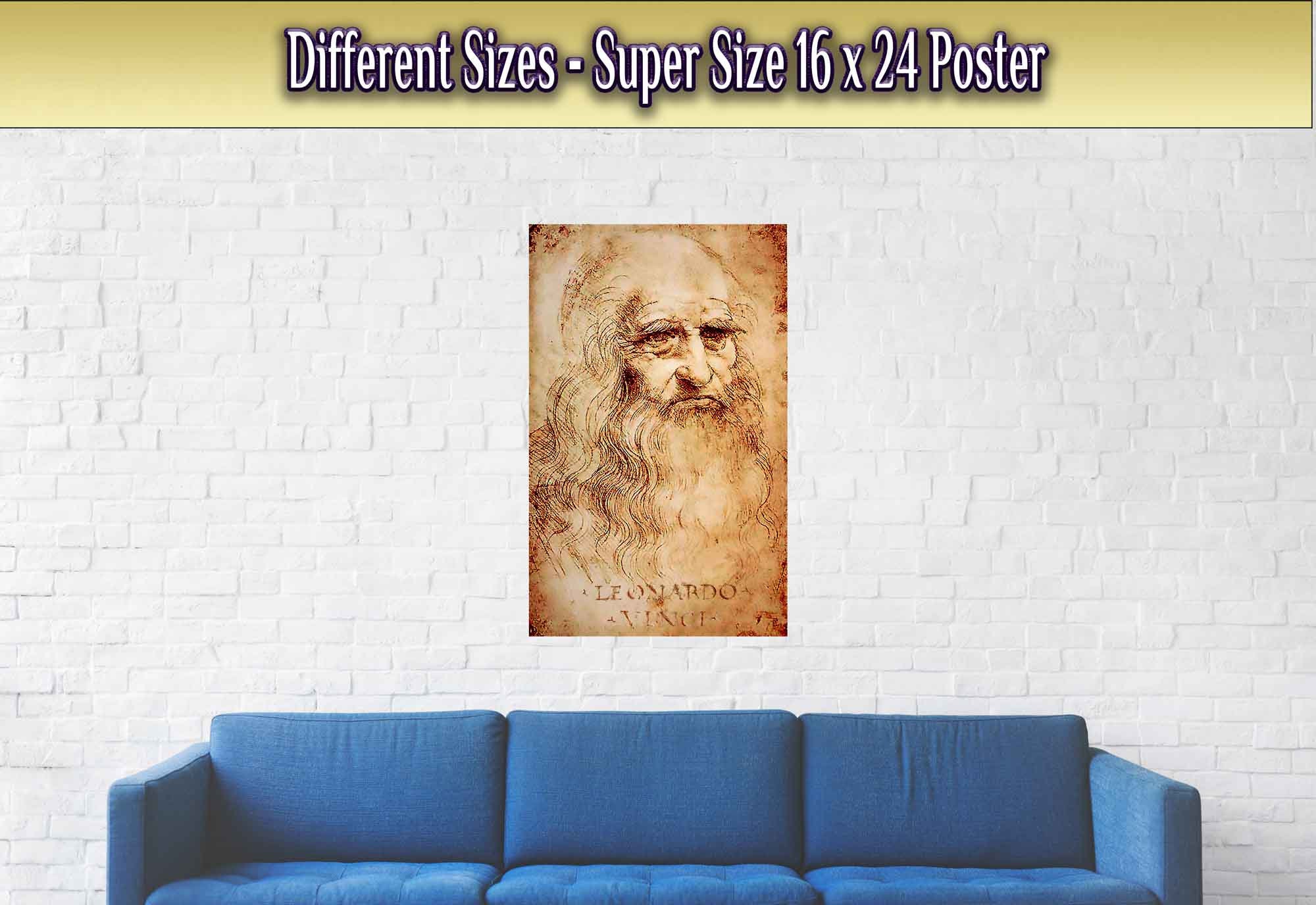 Leonardo Da Vinci Poster Self Portrait Iconic Leonardo Da - Etsy