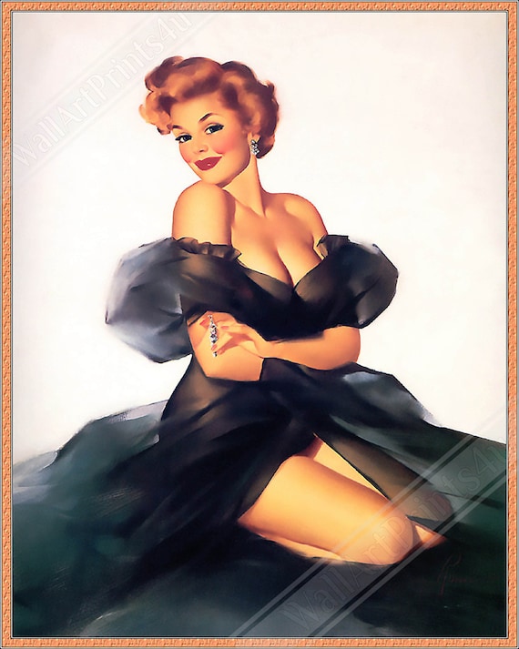 【関税込み】Poster Girl ブラック Pin Up ミニドレス ピンナップガールのポスター、リトルブラックドレス、エドワード