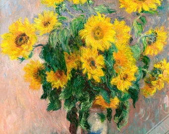 クロード・モネのひまわりの花束 キャンバス ウォール アート
