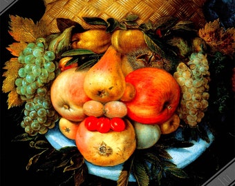 The Fruit Basket Poster - Giuseppe Arcimboldo Poster Print UK, EU USA Domestic Shipping