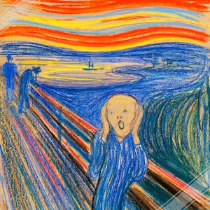 The Scream Poster, Pastel Version Edvard Munch 1893 - The Scream Print - The Scream Of Nature, Shriek, Shrik UK, EU USA Domestic Shipping