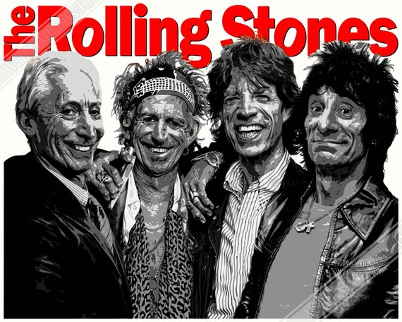 The Rolling Stones モノクロポスター The Rolling Stones モノクロポスター