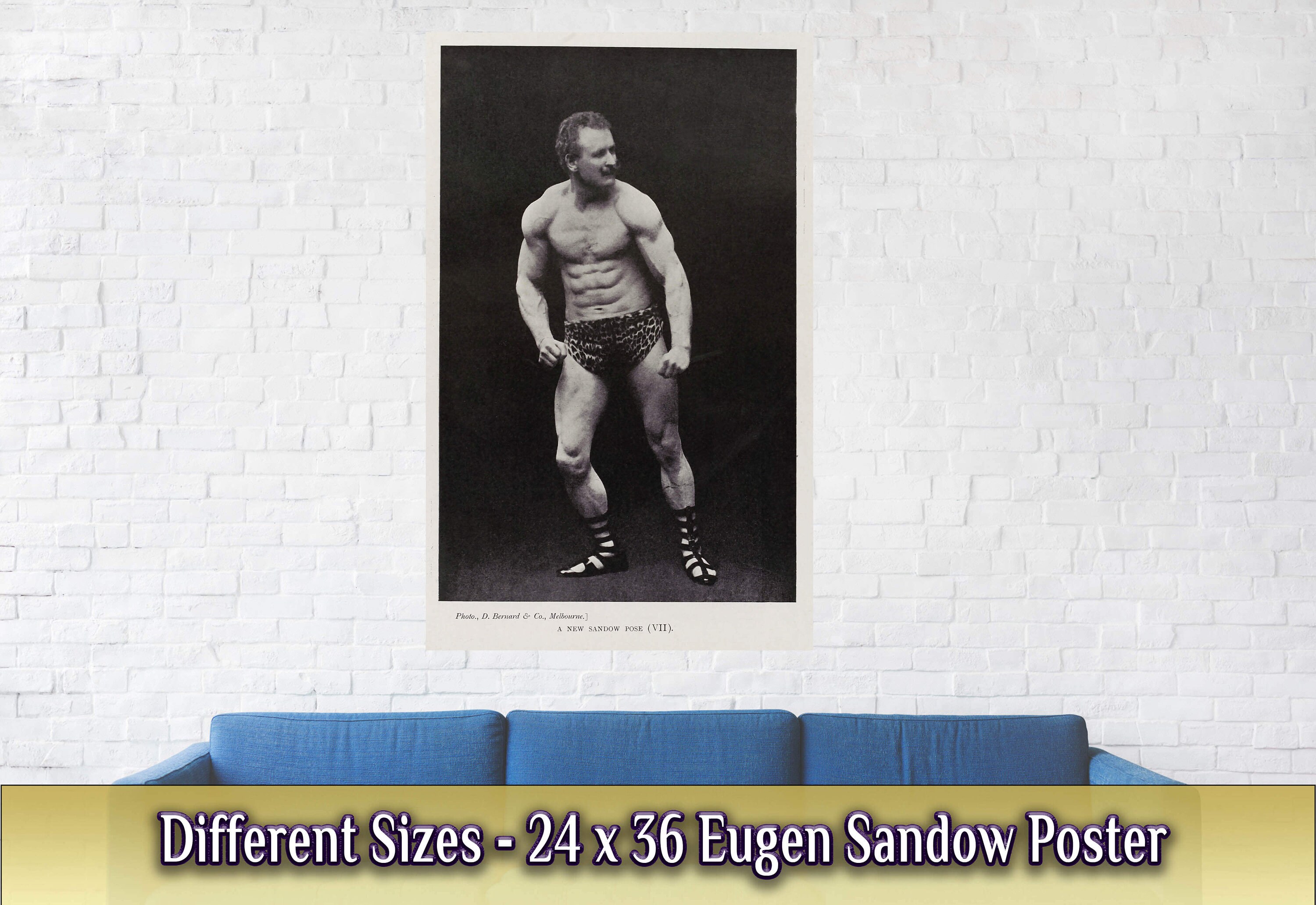 Vintage Bodybuilding Sandow Pose  Poster for Sale by knightsydesign