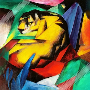 Franz Marc The Tiger Poster Franz Marc Poster Print 1912 UK, EU USA Domestic Shipping