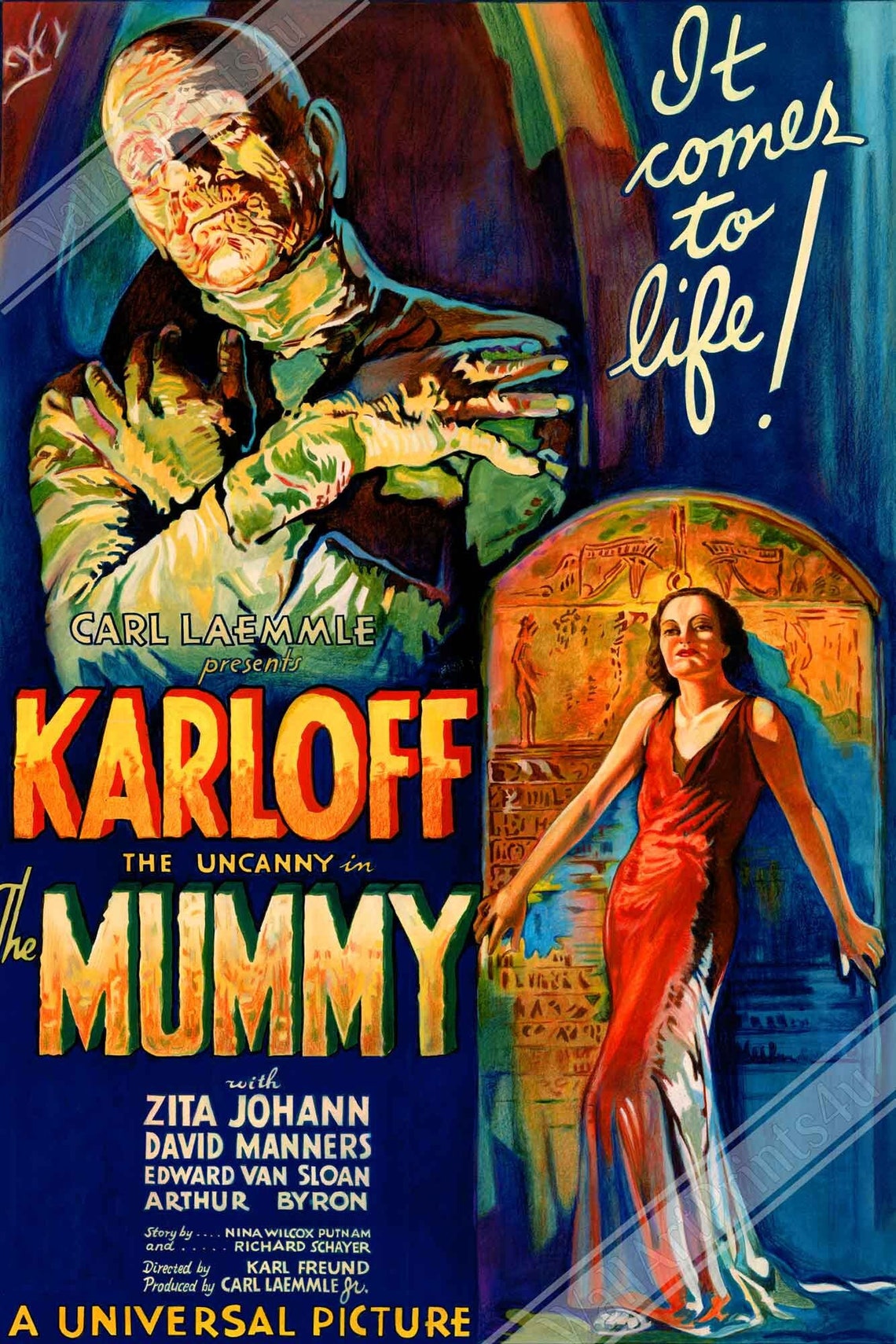 The Mummy 1932 Movie Poster: Boris Karloff Horror Film Art - Etsy