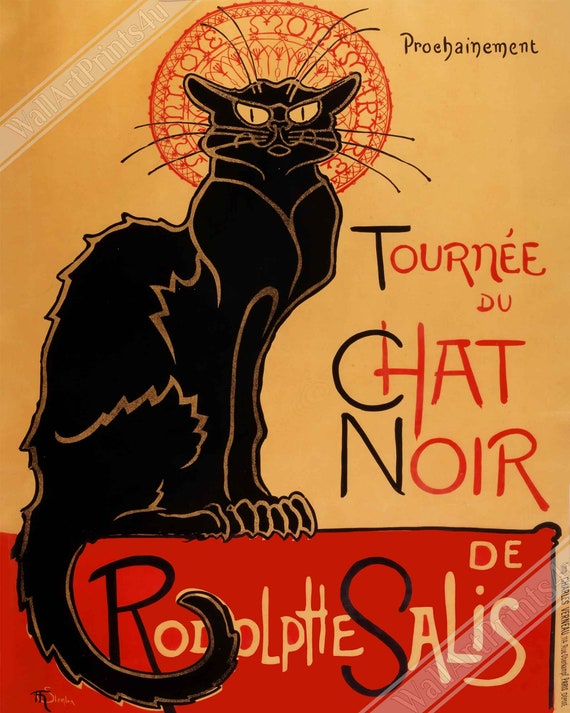 Chat Noir ポスター Le Chat Noir Poster: Vintage Black Cat Print, Rodolphe Salis 1896